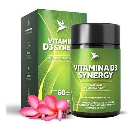 Synergy Puravida D3 2.000ui + K2 60 Cap Pura Vida