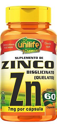 Zinco Quelato Zn Unilife Vitamins 60 Cápsulas De 500mg