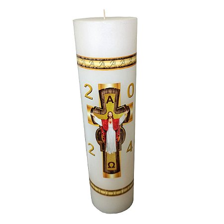 Círio Pascal Jesus Cristo  7cm x 30 Cm Adesivado