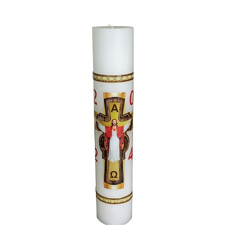Círio Pascal Jesus Cristo  7cm x 40 Cm  Aplique Adesivo