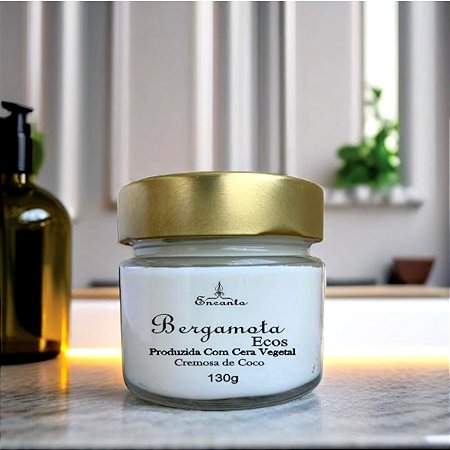 Vela Aromática Cera de Coco  Bergamota Artesanal Perfumada 130gr