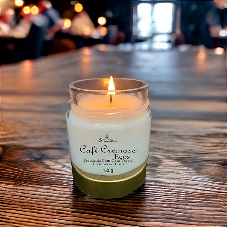 Vela Aromática de Café Cremoso Artesanal Cera de Coco  Perfumada 130gr