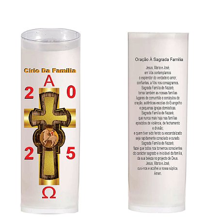 Vela Círio Pascal Da Família Cordeiro Branco
