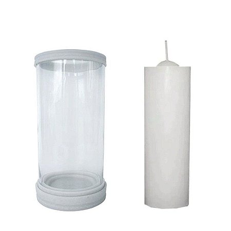 Porta Vela Vidro E Mármore G + Vela 7 Dias