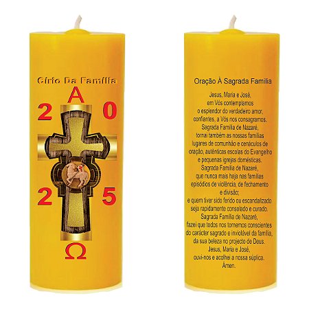 Mini Círio Da Família Cordeiro Amarelo Adesivo