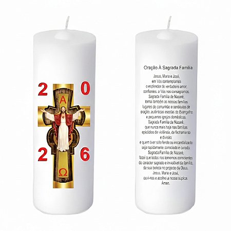Mini Círio Pascal Jesus Branco Adesivo 2026
