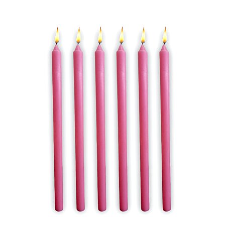 Vela par Castiçal Rosa 8 Unidades 26CM