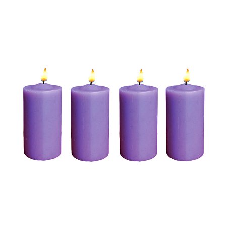 Vela Decorativa Lilás  4 uni 6cm Decoração