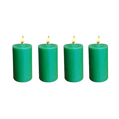 Vela Decorativa verde 4 uni 6cm Decoração