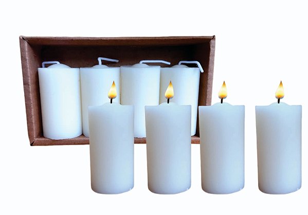 Vela Decorativa Branca 4 uni 6cm Decoração