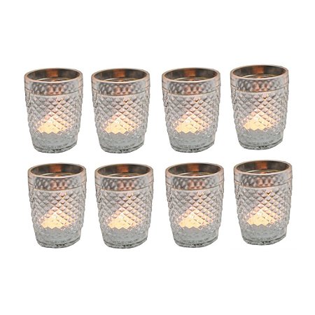 8 Copos Barroco Bico De Jaca + 8 Velas