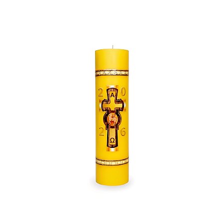 Círio Pascal Amarelo Cordeiro  7cm x 30 Cm Adesivado