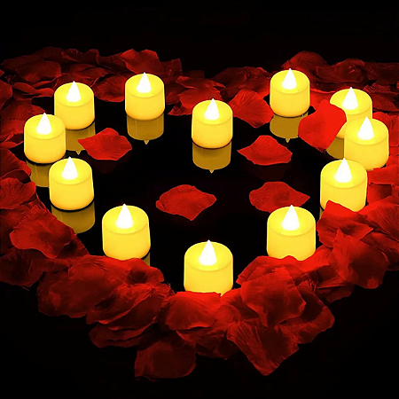 12 Velas  De Led Com Bateria - Cor Branca Luz Amarela