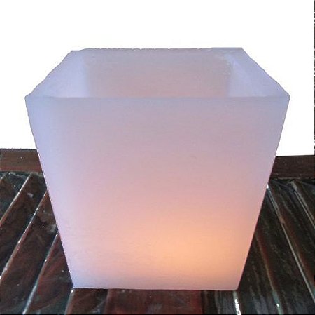 1 Vela Luminária Quadrada 12x12x15cm Casamentos E Corredores
