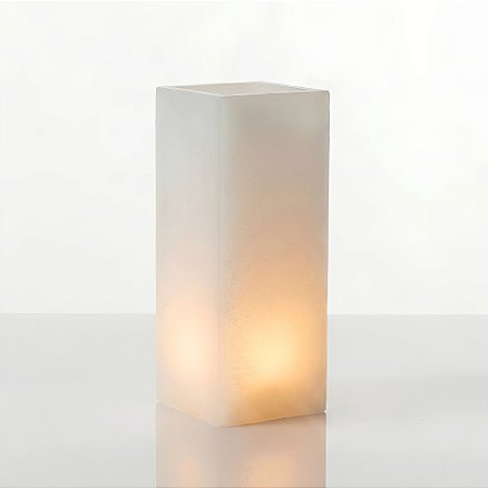 1 Vela Luminária Quadrada 12x12x30cm Decoração Casamento