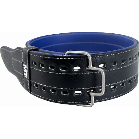 Cinturão Couro Ecológico MT preto com azul
