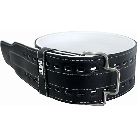 Cinturão Couro Ecológico MT preto com branco