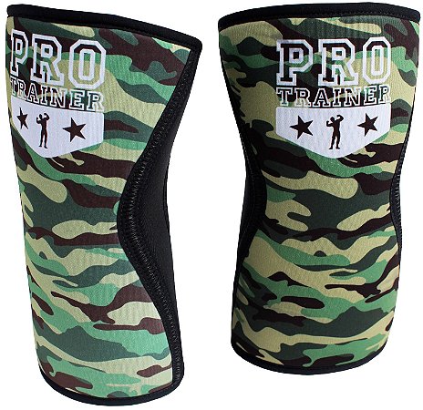 Joelheira Crossfit 7mm Camuflado Verde