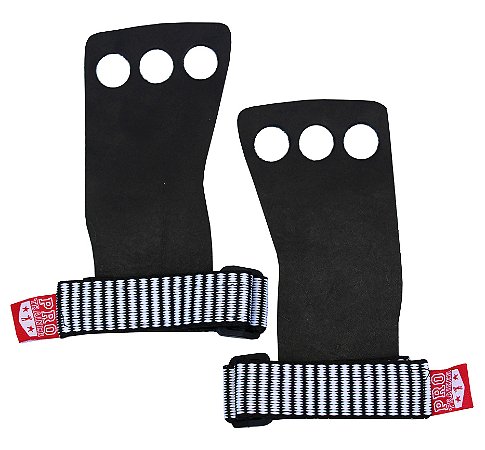 Grip 3 Furos em Couro Preto