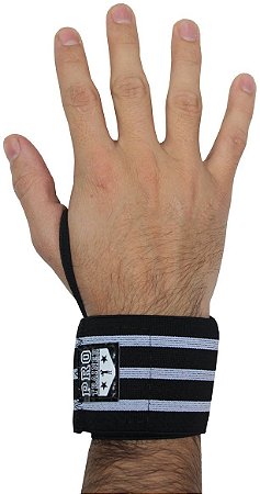 Munhequeira Elástica Preto com Branco