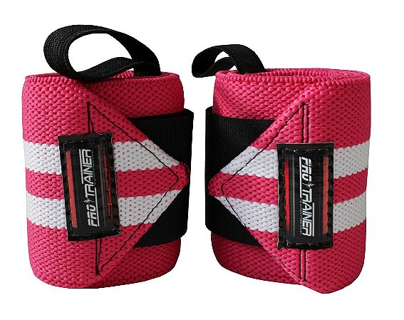 Munhequeira Profissional Rosa com Branco