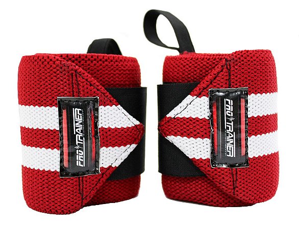 Munhequeira Profissional Vermelho com Branco