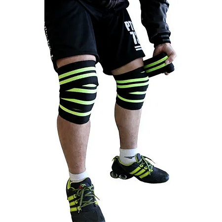 Faixa De Joelho Preto com Verde