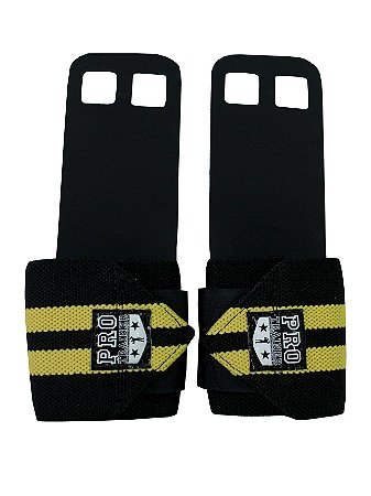 Grip com Munhequeira Preto com Amarelo