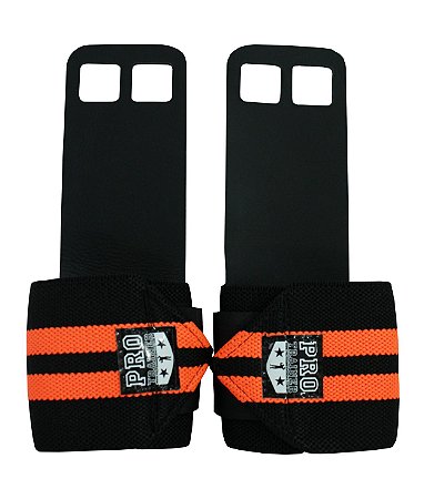 Grip com Munhequeira Preto com Laranja