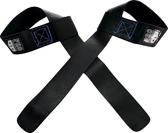 Strap Fita Couro Preto com Costura Azul