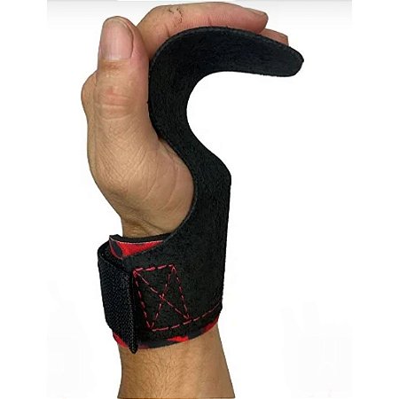 Hand Grip Couro Camuflado Vermelho