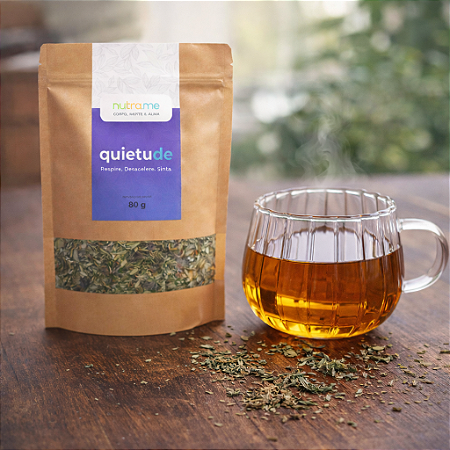 KIT Chá Quietude Infusão de Ervas 80g + Xícara 350 ml | Nutra.Me