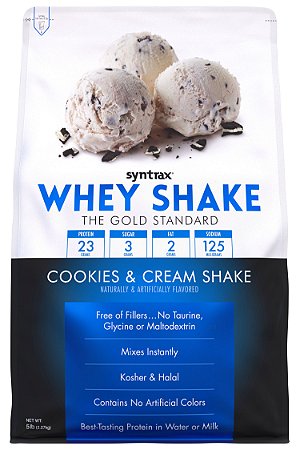 Whey Shake 5.0 Syntrax - Cookies & Cream 2.270g - IMPORTADO