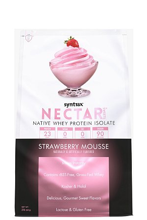 Nectar Sweets Syntrax - Whey Isolado Strawberry Mousse (Mousse de Morango) 907g - IMPORTADO
