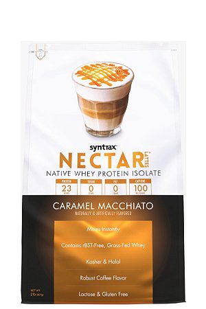 Nectar Lattes Syntrax - Whey Isolado Caramel Macchiato (Café com Caramelo) 907g - IMPORTADO
