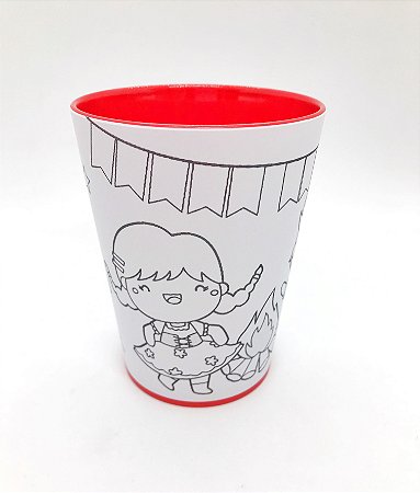 “Color Cup” copo lavável para colorir com giz de cera - Festa Junina