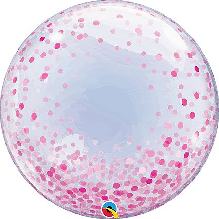 Balão Bubble Pontos de Confete Rosa