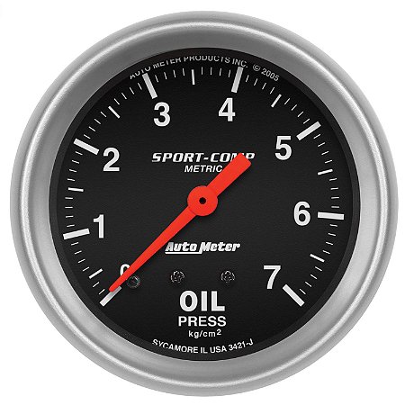 Auto Meter Sport-comp Metric 3421-j 2 5/8 Pressão Óleo 7 Kg