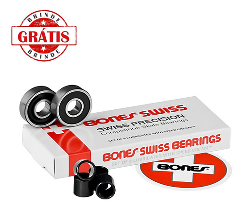 Rolamento Bones Swiss Skate 8 Cinza