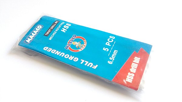 Broca Aço Rápido Hss 6.5 Mm Kit 5 Unidades Macaco