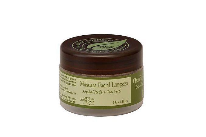 Argila Verde e Tea Tree Máscara Facial de Limpeza 90g  Arte dos Aromas
