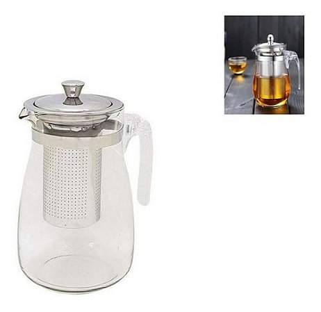 Chaleira Bule De Vidro Com Infusor De Inox
