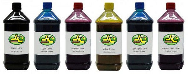 1 Litro de Tinta EPSON Corante para Impressoras Cartuchos Bulk Ink Recargas Universal para todos modelos PRETO / AZUL / MAGENTA / AMARELO / LIGHTS