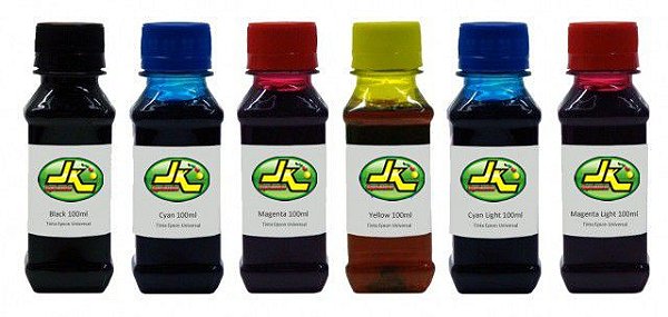 100ml de Tinta EPSON Corante para Impressoras Cartuchos Bulk Ink Recarga Universal P/ Todos Modelos PRETO / AZUL / MAGENTA / AMARELO / LIGHTS