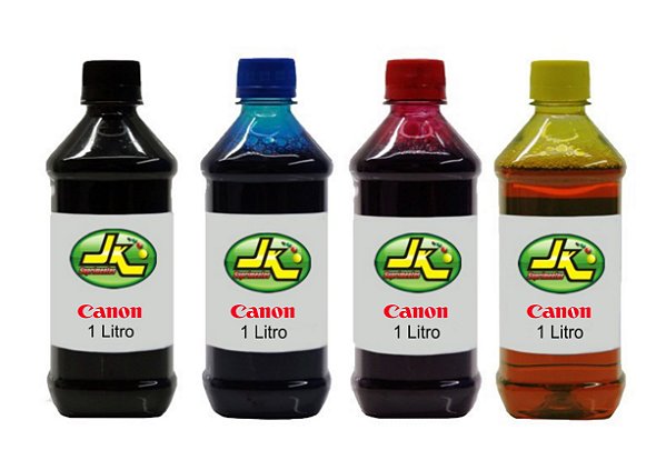 1 Litro de Tinta Canon Corante para Impressoras Cartuchos Bulk Ink Recarga Universal P/ Todos Modelos PRETO / AZUL / MAGENTA / AMARELO