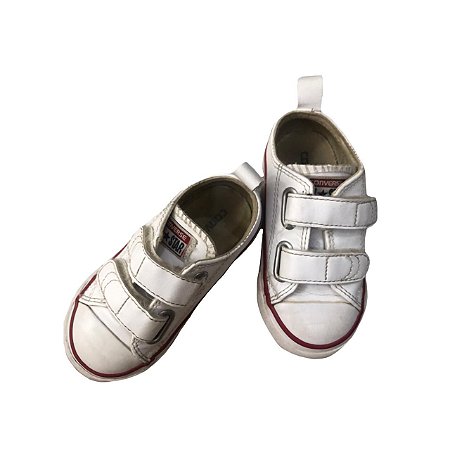 Tenis ALL STAR Infantil Branco em Couro - NovoDnovo Brechó Online e Consumo  Inteligente