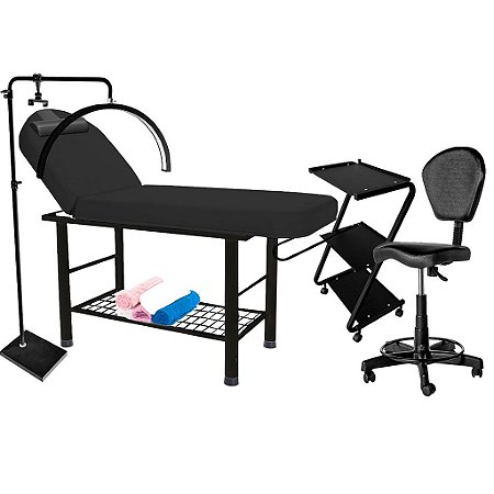 PEM 04 - Kit Promo Maca Massagem Mocho Luminária Led Meia Lua Carrinho