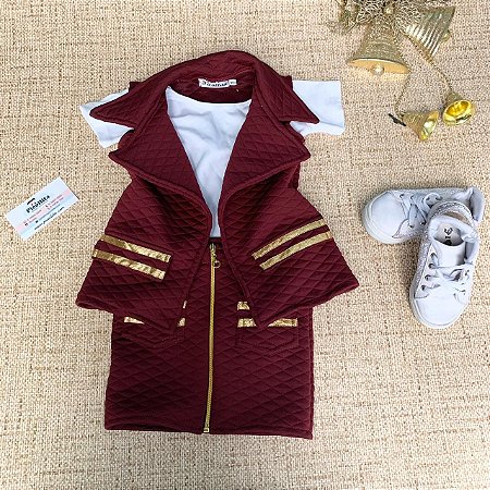 conjunto saia e colete