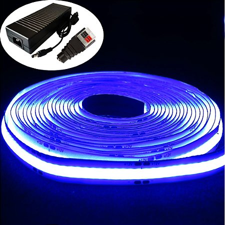 Fita Led Neon Flex De Silicone Azul 5 Metros 12V