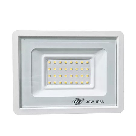 Refletor Holofote Led 30W  Branco quente a Prova D'água IP66 - Branco